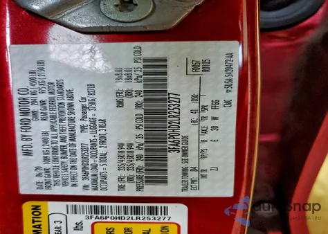 2020 Ford Fusion Se z USA, uszkodzony, nr VIN 3FA6P0HD2LR253277